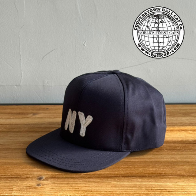 COOPERSTOWN BALL CAP (クーパーズタウンボールキャップ)　HI CROWN CAP SNAPBACK NY (NAVY)　【キャップ 帽子 定番 人気 NY ロゴ MA