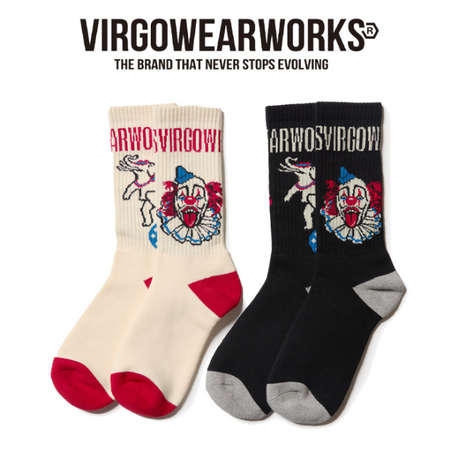 VIRGOwearworks (ヴァルゴウェアワークス)  　PIERROT INK SOCKS　【ソックス 靴下】【VG-GD-809】【2025 AUTUMN&WINTER 新作】【VIR