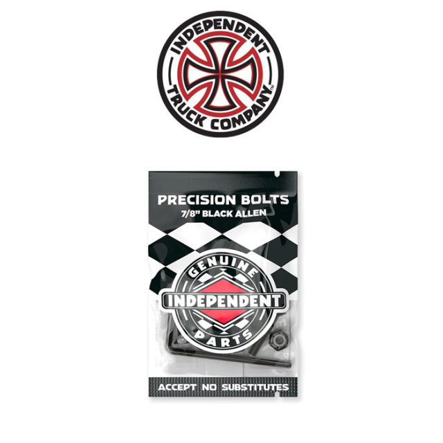 Independent Trucks (インディペンデント)　7/8inch GENUINE PARTS ALLEN HARDWARE PKS/8 BLACK(六角)　【インディペンデント】【ス