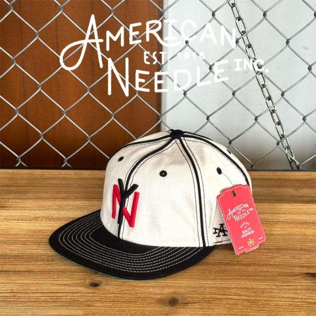 AMERICAN NEEDLE (アメリカンニードル)　Line Out - NY-(Ivory/Black/RED)　【キャップ 帽子 定番 人気】【smu674a-nby-lo】