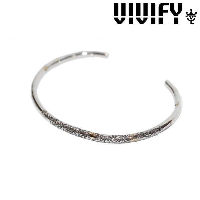 VIVIFY(ヴィヴィファイ)(ビビファイ)　Arabesque Bangle w/gold（3mmbody）　【オーダーメイド 受注生産】　【キャンセル不可】　【V