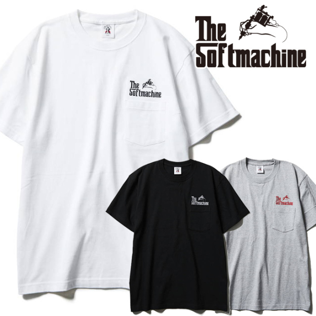 SOFTMACHINE (ソフトマシーン)　GOD-PT　【ポケットTシャツ】【ホワイト ブラック タトゥー】【2024 SPRING&SUMMER COLLECTION新作】