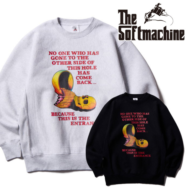 SOFTMACHINE (ソフトマシーン)　HOLE SWEAT　【スウェット】【ブラック グレー タトゥー】【2025 AUTUMN&WINTER 先行予約】【予約商
