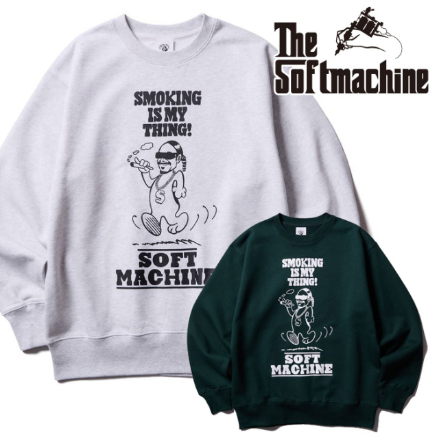 SOFTMACHINE (ソフトマシーン)　MY THING SWEAT　【スウェット】【グレー グリーン タトゥー】【2025 AUTUMN&WINTER 先行予約】【予