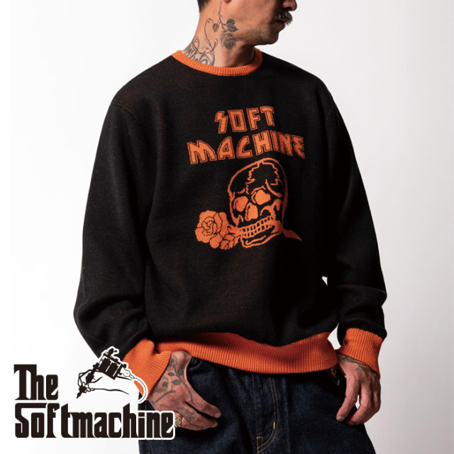 SOFTMACHINE (ソフトマシーン)　RECALL SWEATER　【セーター】【ホワイト オレンジ タトゥー】【2025 AUTUMN&WINTER 先行予約】【予