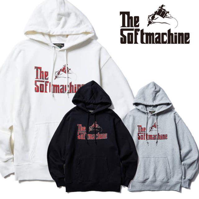 SOFTMACHINE (ソフトマシーン)　ROSE FILL GOD HOODED　【パーカー フーディ】【ホワイト ブラック グレー タトゥー】【SOFTMACHINE 