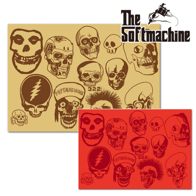 SOFTMACHINE (ソフトマシーン)　SKULLS FLASH (FLASH)　【フラッシュ ポスター】【イエロー レッド タトゥー】【2023SUMMER VACATION