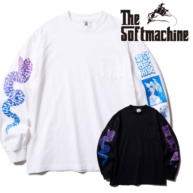 【SALE30%OFF】　SOFTMACHINE (ソフトマシーン)　TRACES L/S　【Tシャツ 長袖 ロンT】【ホワイト ブラック  タトゥー】【2025 AUTUMN