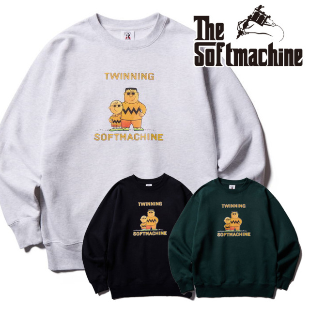 SOFTMACHINE (ソフトマシーン)　TWINNING SWEAT　【スウェット】【ブラック グレー グリーン タトゥー】【2025 AUTUMN&WINTER 先行予