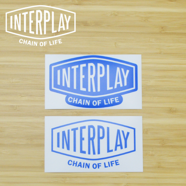 INTERPLAY(インタープレイ) LOGO STICKER　【インタープレイオリジナル ロゴステッカー】【ブルー ホワイト】　