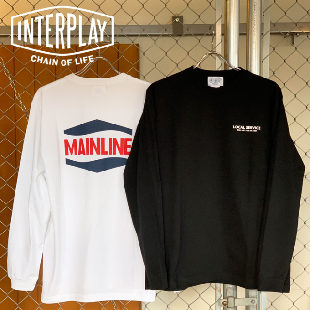 INTERPLAY(インタープレイ) MAINLINE OG LOGO L/S TEE 　【ホワイト ブラック バックプリント】【ロングスリーブTシャツ】【インター