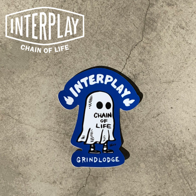 GRINDLODGE × INTERPLAY　 OBAKE STICKER　【ステッカー シール】【INTERPLAY インタープレイ GRINDLODGE グラインドロッヂ コラボレ