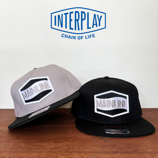 INTERPLAY(インタープレイ) MAINLINE OG LOGO SNAPBACK CAP 　【ブラック グレー】【スナップバック キャップ】【インタープレイオリ
