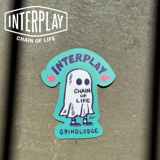 GRINDLODGE × INTERPLAY　 OBAKE STICKER ver.4　【ステッカー シール】【INTERPLAY インタープレイ GRINDLODGE グラインドロッヂ コ