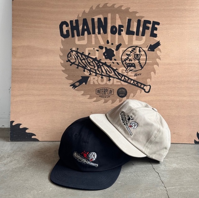 GRINDLODGE × INTERPLAY　BAD BALL 6PANEL CAP　【GRINDLODGE グラインドロッヂ INTERPLAY インタープレイ  コラボレーション】【キ