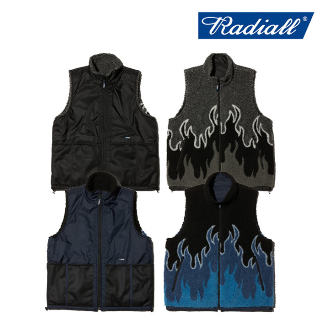 RADIALL ラディアル 　FLAMES - ZIP UP VEST 　 【ベスト】【2023 AUTUMN＆WINTER COLLECTION】【RAD-23AW-JK005】【インタープレイ 