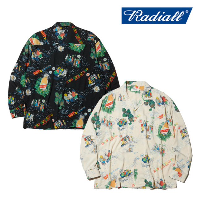 美品 ラディアル 23ss HOT DUB ダンス 手捺染 ハワイアン シャツ RADIALL(ラディアル) HOT DUB - OPEN COLLARED SHIRT L/S