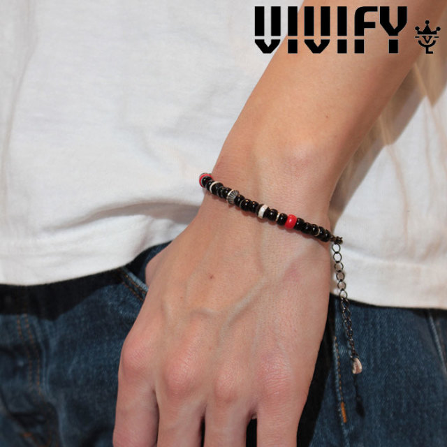 VIVIFY(ヴィヴィファイ)(ビビファイ)　Brack grass & By color quartz & Coral & Silver Beads Bracelet　【オーダーメイド 受注生産