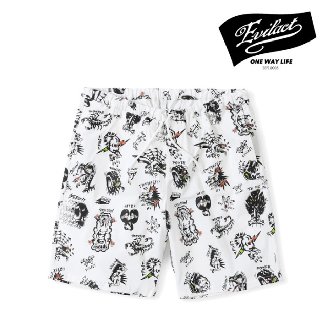 EVILACT (イーブルアクト)　ALL PAINTED SHORTS　【イージーショートパンツ】【EA-WFRSS-P08】【2024春夏新作】 　 インタープレイ I