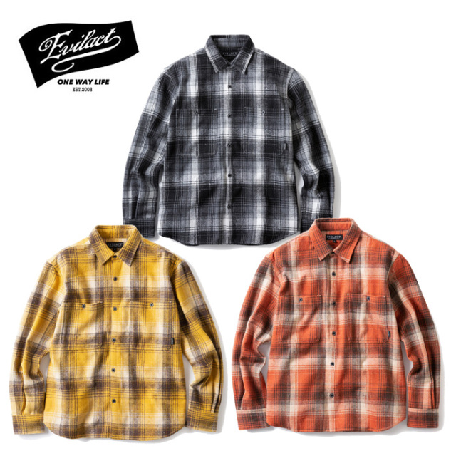 EVILACT (イーブルアクト)　 CHECK.NEL LS 　 【チェックネルシャツ】【EA23-AW-S01】【インタープレイ INTERPLAY】