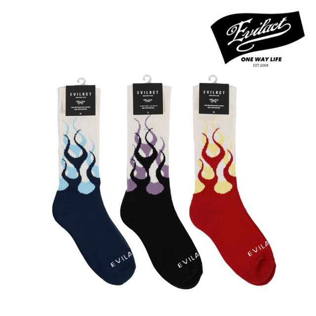 EVILACT (イーブルアクト)　FLAMES LONG SOCKS　【ソックス】【EA24-ACT2-A02】【2024秋冬新作】 　 インタープレイ INTERPLAY