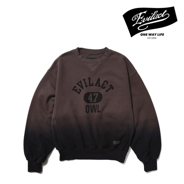 【SALE30%OFF】　EVILACT (イーブルアクト)　FADE CREW　【クルーネックスウェット】【EA24-ACT2-T05】【2024秋冬新作】 　 インター