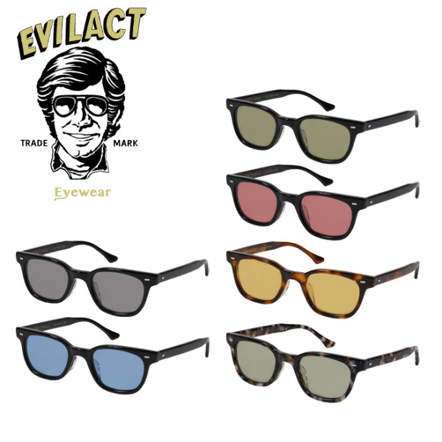 EVILACT EYEWEAR (イーブルアクトアイウエア)　 HENDERSON (ヘンダーソン) COLOR LENS　 【サングラス メガネ】【EAE24-05】【2024新