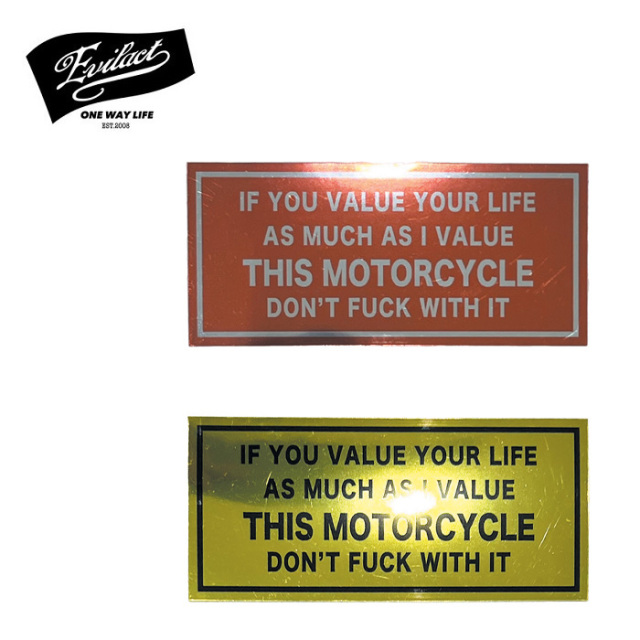 EVILACT (イーブルアクト)　 DON'T...THIS MOTORCYCLE STICKER (orange metalic mirror) (yellow metalic mirror)  　 【ステッカー 