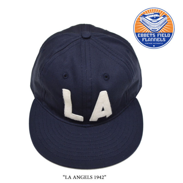 EBBETS FIELD FLANNELS(エベッツフィールドフランネルズ)　LA ANGELS 1942　【EBBETS FIELD FLANNELS コットンツイルキャップ】　