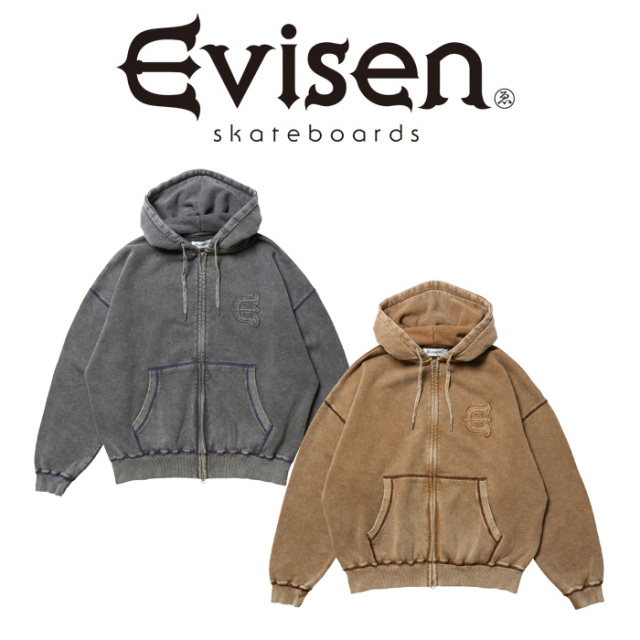 evisen skateboads ハーフボタンスウェット evisen エビセン ブラック