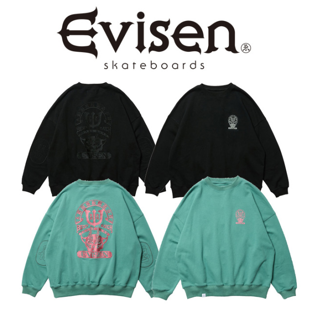 Evisen Skateboards (エヴィセン スケートボード)　 TIGER MATCH EMBLEM CREW SWEAT 　 【クルーネックスウェット】【エビセン スケ