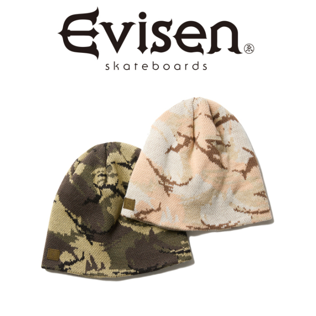 Evisen Skateboards (エヴィセン スケートボード)　CAMO BEANIE　 【ビーニー】【エビセン スケートボード Evisen Skateboards ゑ 】