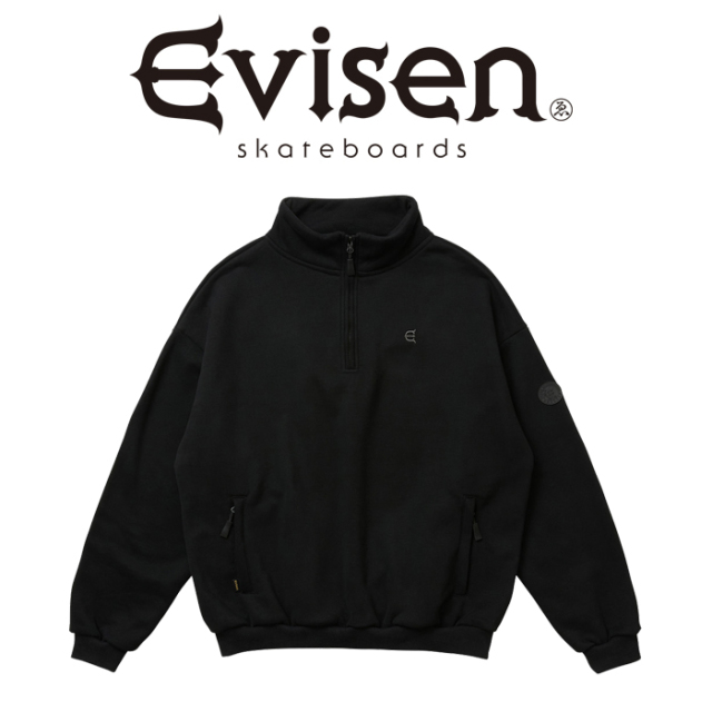 Evisen Skateboards (エヴィセン スケートボード)　LOGO HALF ZIP SWEAT　 【ハーフジップスウェット】【エビセン スケートボード Ev