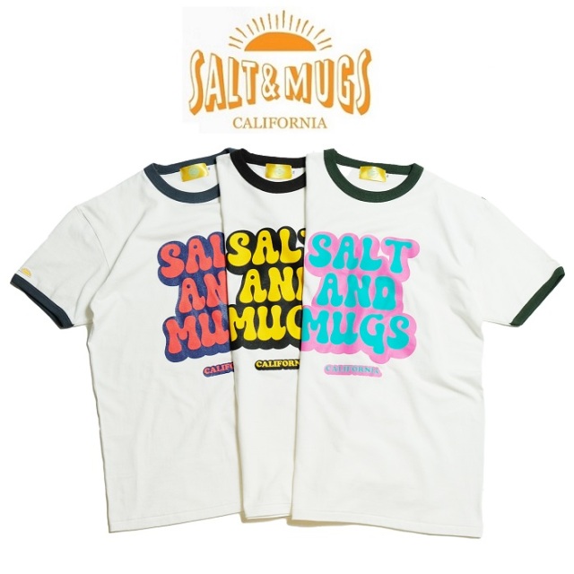 SALT&MUGS(ソルトアンドマグズ)　70s Pop Logo Ringer Tee　【Tシャツ 半袖】【2024 Summer＆Ealy Autumn collection 先行予約】【SM