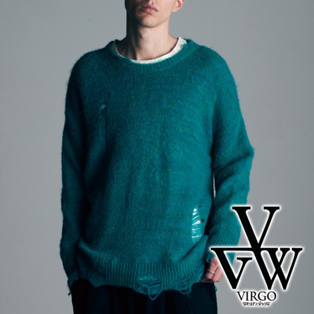 【SALE30%OFF】　VIRGOwearworks (ヴァルゴウェアワークス)  　Cobain damage　【モヘアニット】【VG-KNIT-93】【2024 AUTUMN&WINTER