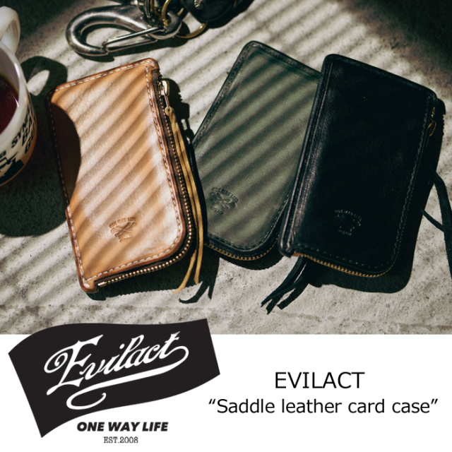 EVILACT (イーブルアクト)　 Saddle leather card case　 【レザーカードケース バイク バイカー モーターサイクル】【インタープレ