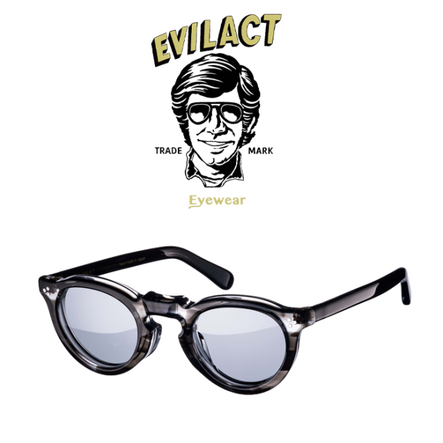 EVILACT EYEWEAR (イーブルアクトアイウエア)　 GREEVES(グリーヴス)  BLACK SASA/SMOKE LENS　 【サングラス メガネ】【EAE21-06GLE