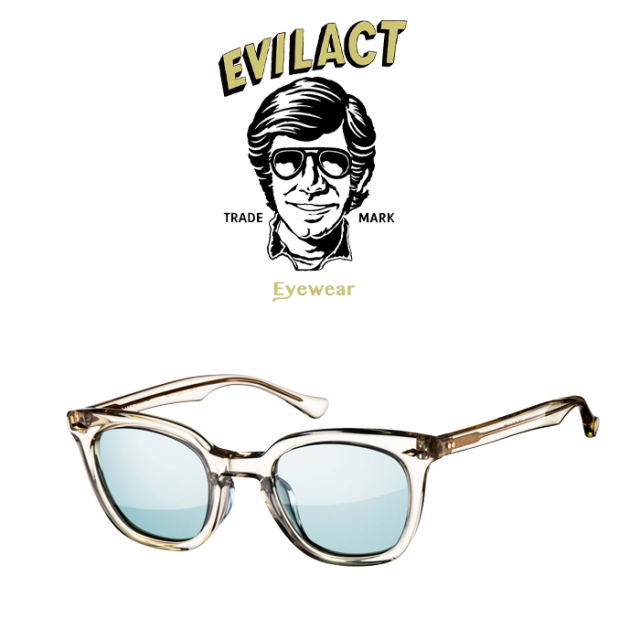 EVILACT EYEWEAR (イーブルアクトアイウエア)　 MERKEL(マーケル) ANTIQUE CLEAR/GREEN LENS　 【サングラス メガネ】【EAE21-08MERK