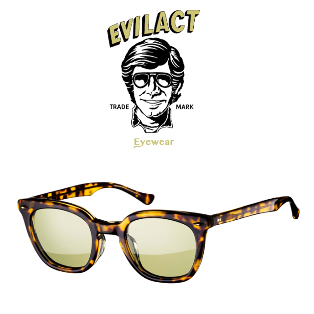 EVILACT EYEWEAR (イーブルアクトアイウエア)　 MERKEL(マーケル) BROWN GLITTER×ANTIQUE CLEAR/GREEN LENS　 【サングラス メガネ】