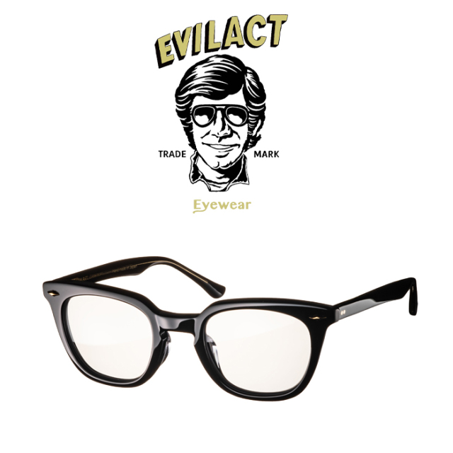 EVILACT EYEWEAR (イーブルアクトアイウエア)　 MERKEL(マーケル) BLACK/BLACK×ANTIQUE CLEAR/DIMMING LENS　 【サングラス メガネ