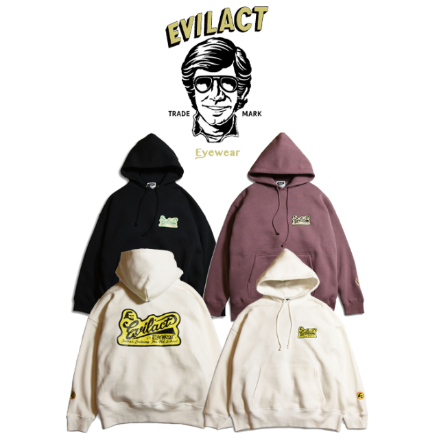 EVILACT eyewear (イーブルアクト アイウエア)　 big silhouette Hooded sweatshirt　 プルオーバー パーカー 　EAE21-PP03 　 イン