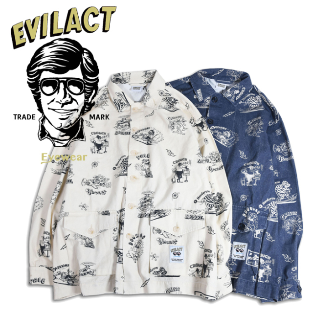 EVILACT eyewear (イーブルアクト アイウエア)　J.O. TOTAL PATTERN DESIGN BIG SILHOUETTE MILITARY COVERALLS　 カバーオール EAE2