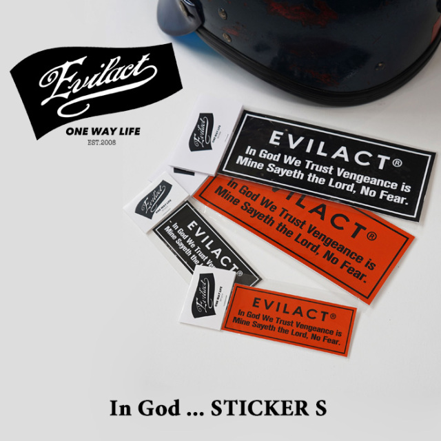 EVILACT (イーブルアクト) 　 In God ... STICKER S　 【ステッカー シール】【ブラック オレンジ】