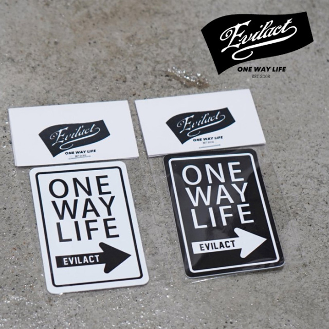 EVILACT (イーブルアクト)　 ONE WAY LIFE SIGN sticker  -S-　 【ステッカー シール】【インタープレイ INTERPLAY】