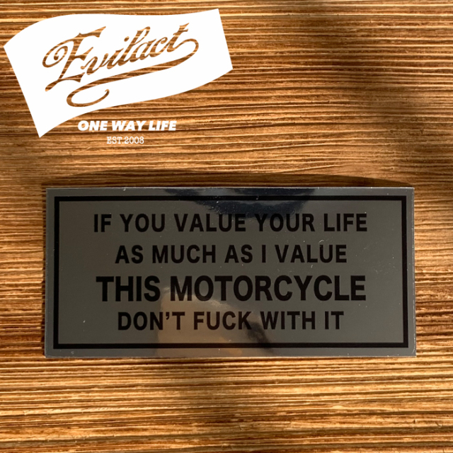EVILACT (イーブルアクト)　 DON'T...THIS MOTORCYCLE STICKER (CHROME) 　 【ステッカー シール】【インタープレイ INTERPLAY】