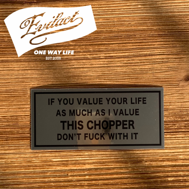 EVILACT (イーブルアクト)　 DON'T...THIS CHOPPER STICKER (metalic mirror)  　 【ステッカー シール】【インタープレイ INTERPLAY
