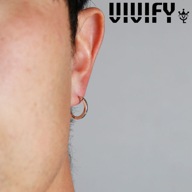 VIVIFY(ヴィヴィファイ)(ビビファイ)　K18goldpost SquareLine Hoop Pierce(S)　【VIVIFY ピアス】【VFP-251】【オーダーメイド ハン