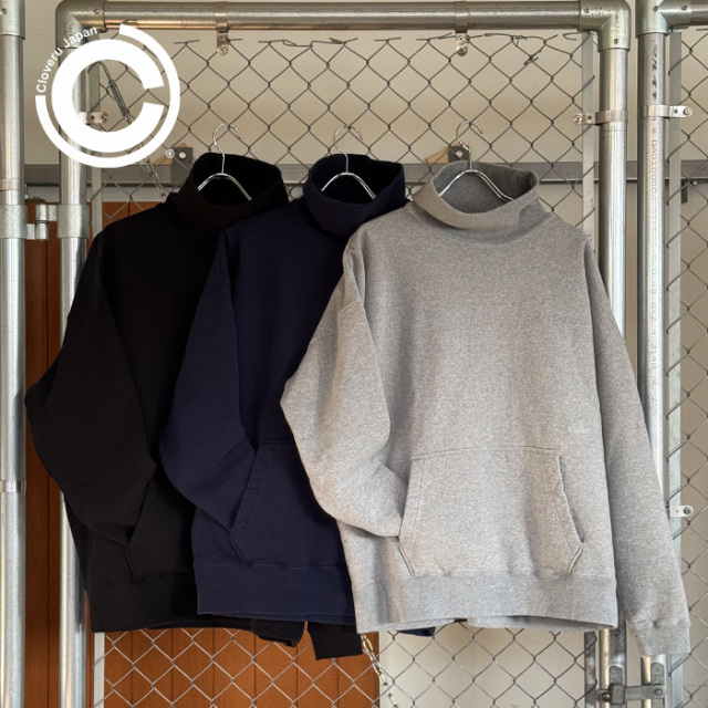 Cloveru (クローバル)　Wide Sweat "MUJI TURTLE" 　【タートルネックスウェット】【CLFW-2401】【インタープレイ INTERPLAY】ネイビ