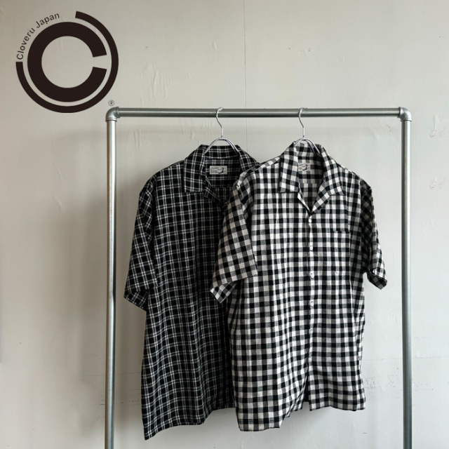 Cloveru (クローバル)　 COMFORT LINEN SHIRTS (CHECK)　【リネンチェックシャツ 半袖】【CLSS-2412】【インタープレイ INTERPLAY】