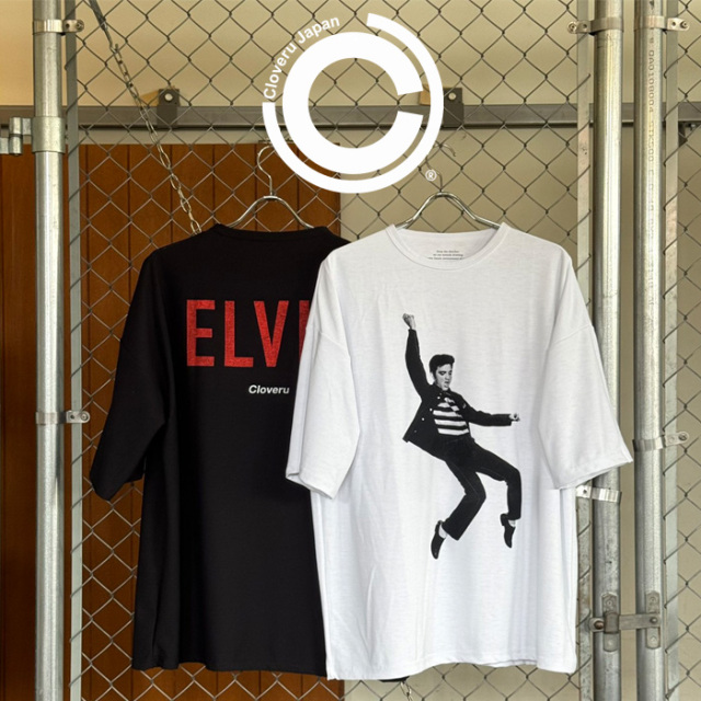 Cloveru (クローバル)　 Japan Made Recycle Wide Tee "ELVIS"　【ワイドTシャツ ホワイト ブラック】【CLSS-2605】【インタープレイ